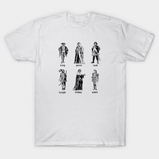 Medieval chess piece characters T-Shirt